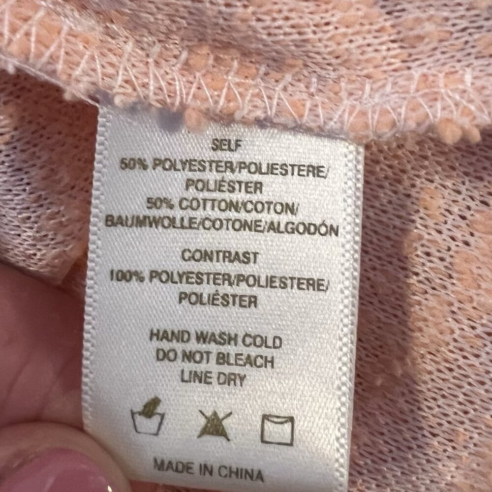 Anthropologie Sunday in Brooklyn Sweater Size PS Women’s Lace-Hem Coral - Picture 6 of 8